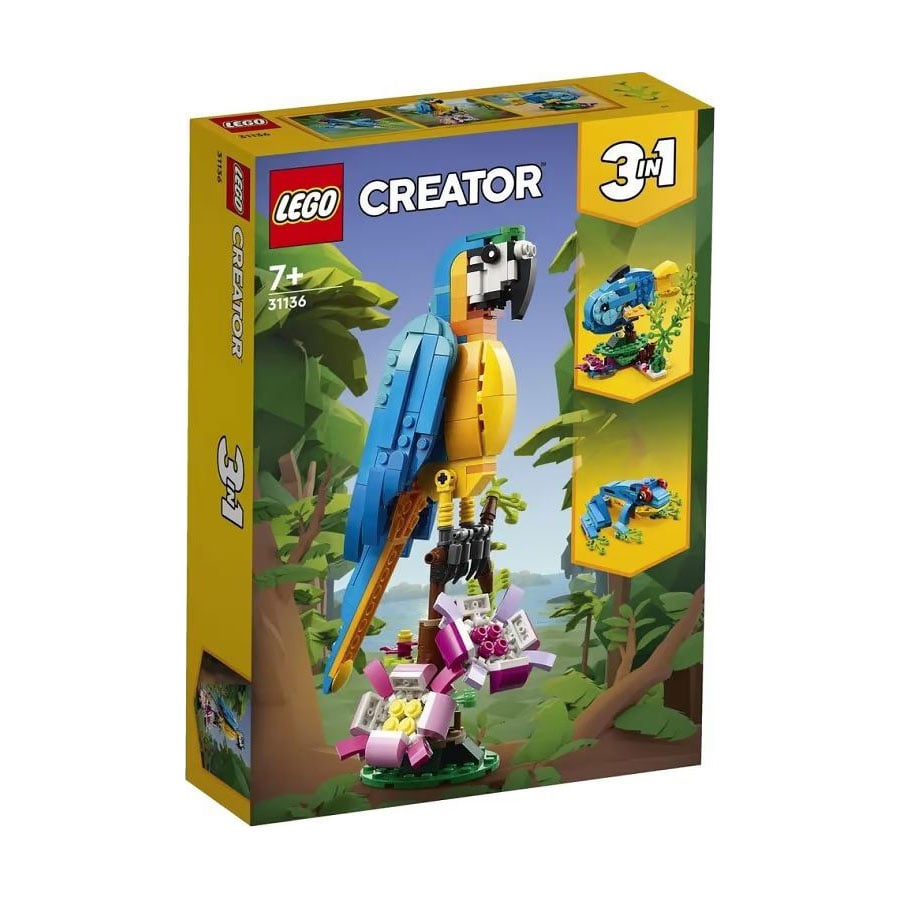 Конструктор LEGO Creator Екзотичний папуга, 253 деталі, від 7 років (31136)