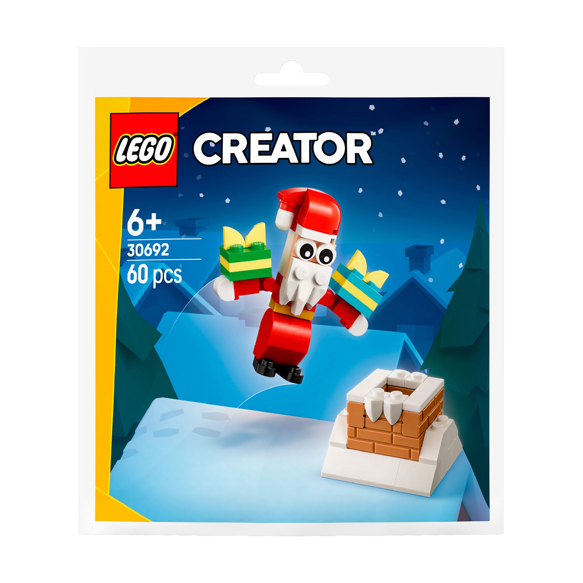 Конструктор LEGO Creator Різдвяні забави з димарем із Сантою, 60 деталей, від 6 років (30692)